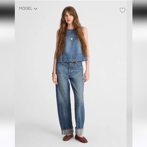 NWOT Madewell Women's The Pieced Barrel-Leg Full-Length Jean Sz 27 $148 mosby